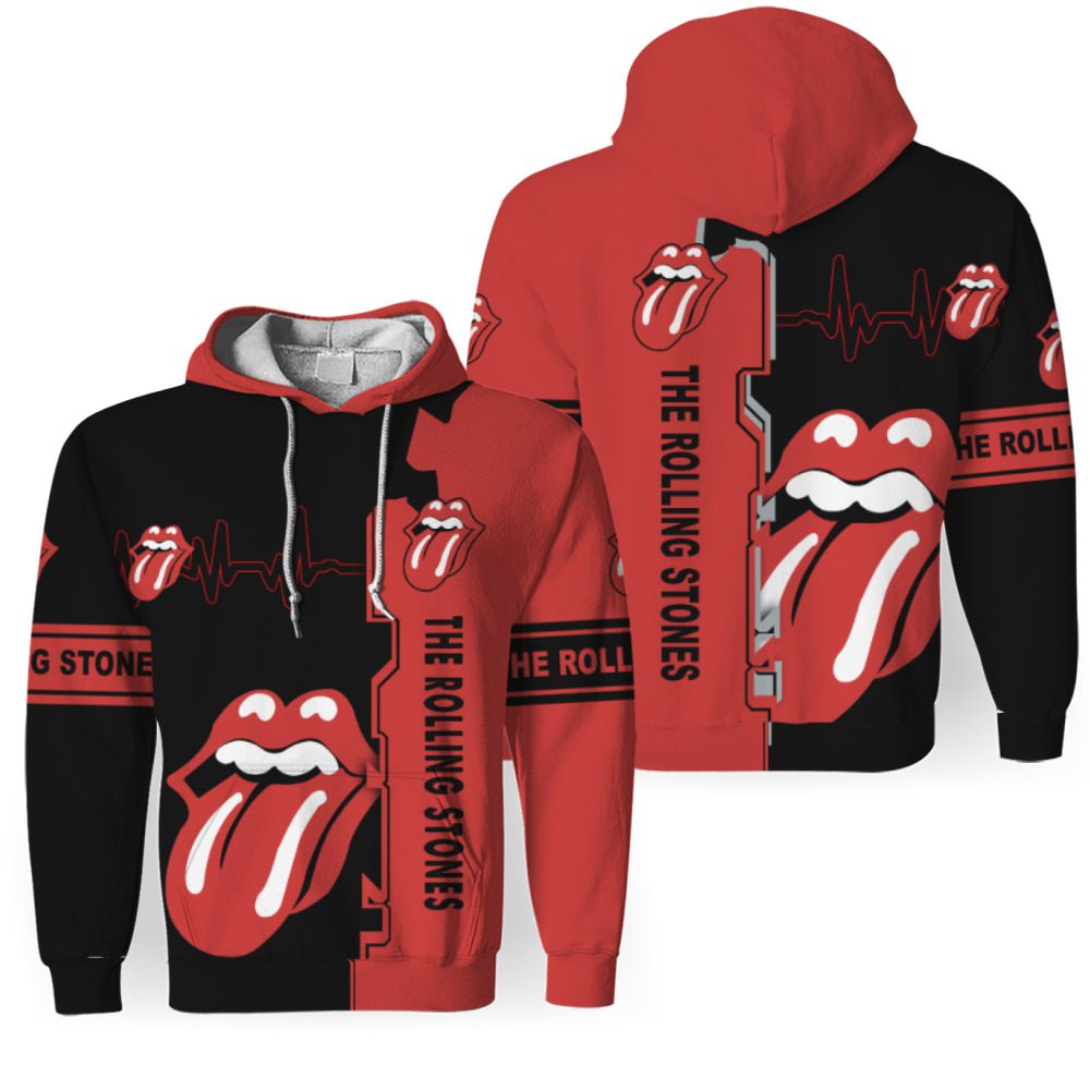 The Rolling Stones Black Red Pullover Hoodie The Rolling Stones Black Red Pullover Hoodie