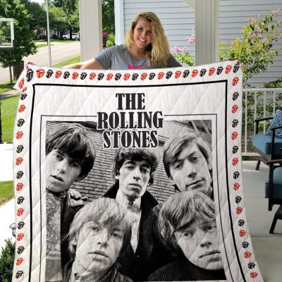 The Rolling Stones White Quilt Blanket