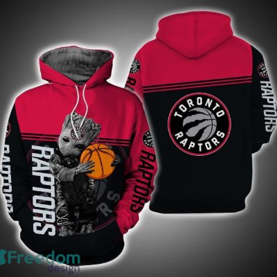 NBA Toronto Raptors Red Black Baby Groot Pullover Hoodie