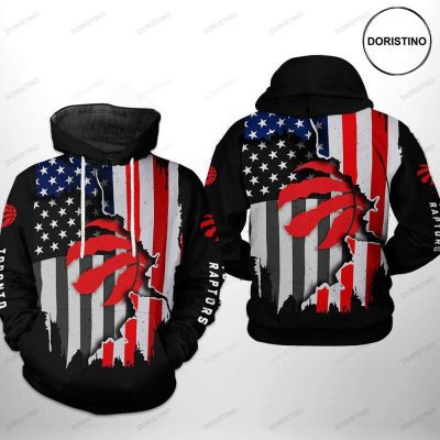 NBA Toronto Raptors US Flag Scratch Pullover Hoodie