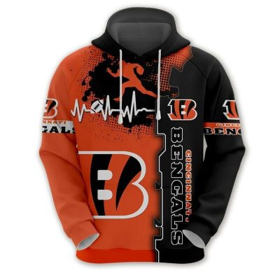 NFL Cincinnati Bengals Orange Black Pullover Hoodie