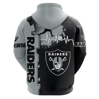 NFL Las Vegas Raiders Black Silver Pullover Hoodie