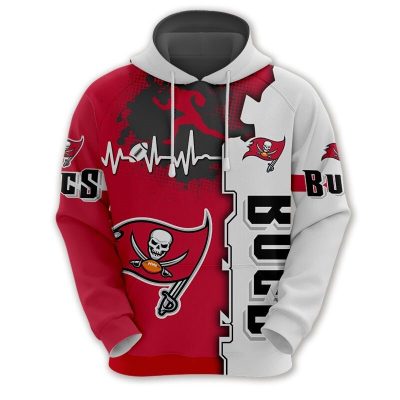 NFL Tampa Bay Buccaneers White Red Pullover Hoodie V5