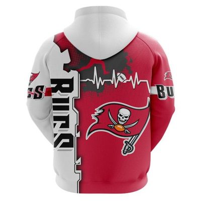 NFL Tampa Bay Buccaneers White Red Pullover Hoodie V5