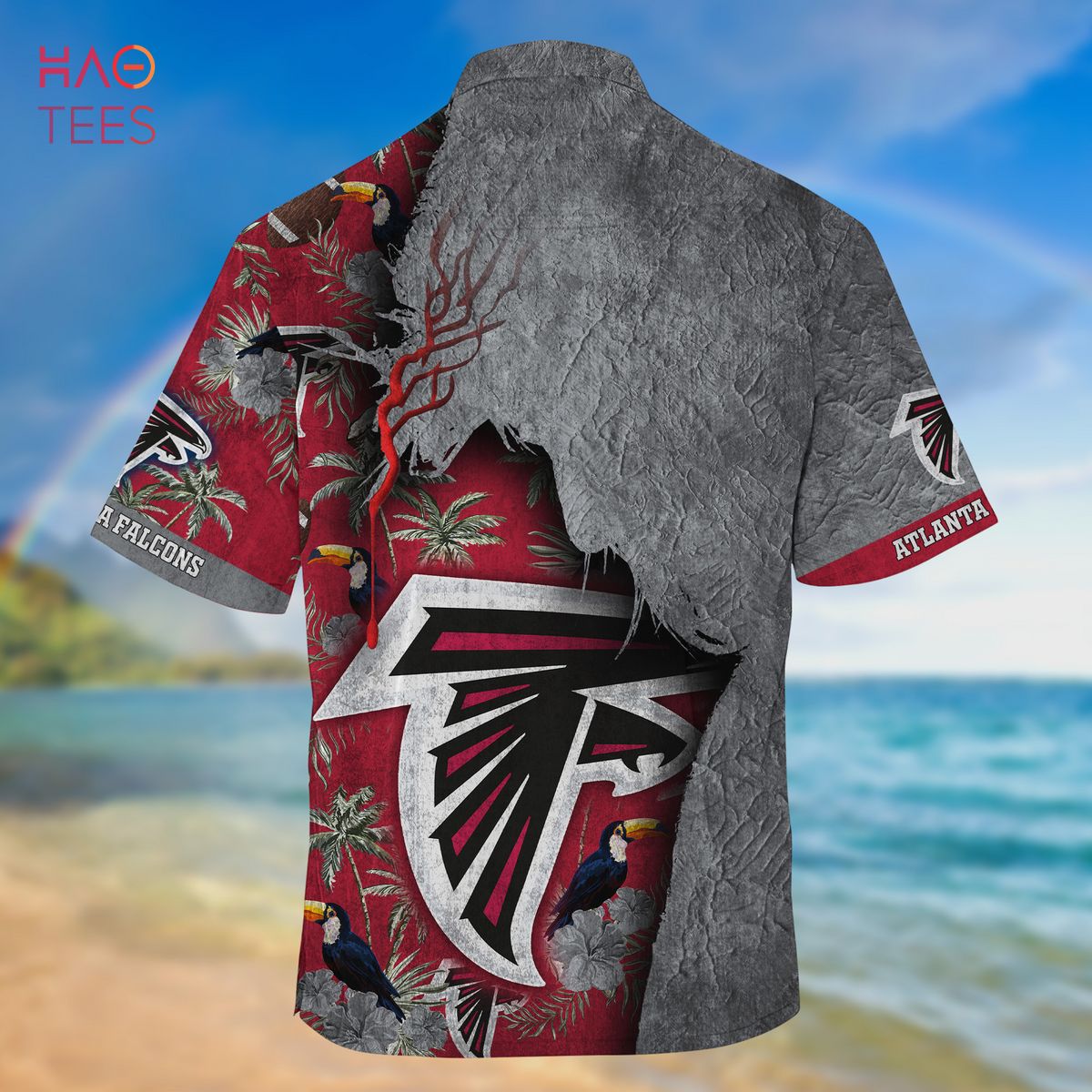 NFL Atlanta Falcons Silver Red Hawaiian Shirt NFL Atlanta Falcons Silver Red Hawaiian Shirt