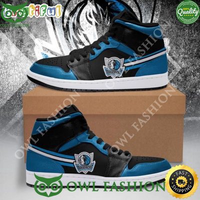 Trending Dallas Mavericks Blue Black Air Jordan 1 High Shoes
