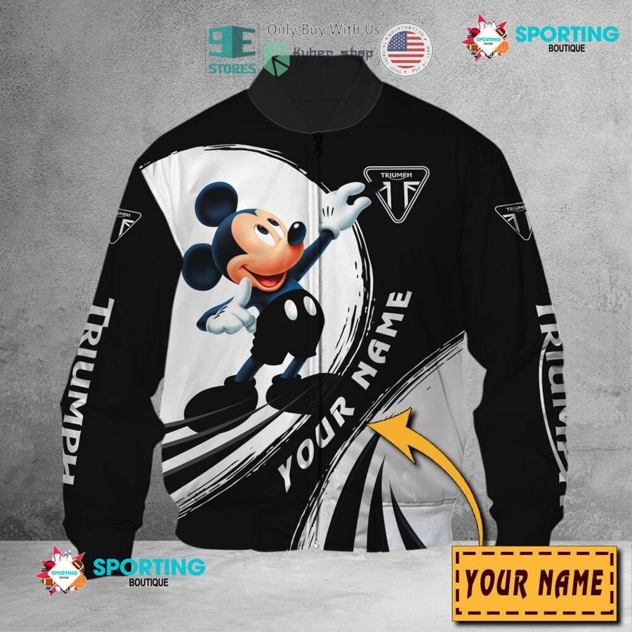 Triumph Motorcycles Custom Name Mickey Bomber Jacket Triumph Motorcycles Custom Name Mickey Bomber Jacket