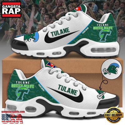NCAA Custom Name Tulane Green Wave Football Mascot Symbol Air Max Plus Shoes Running Sneakers