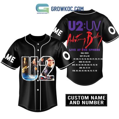 U2 Custom Name Number The Sphere Fall 2023 Baseball Jersey