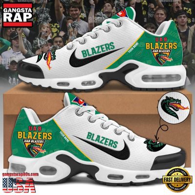NCAA Custom Name Uab Blazers Football Mascot Symbol Air Max Plus Shoes Running Sneakers