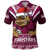 Queensland Maroons Polo Shirt Merry Christmas Festive Spirit Edition