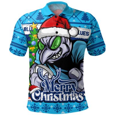 New South Wales Blues Polo Shirt Merry Christmas Game Day Knit Style Team Edition