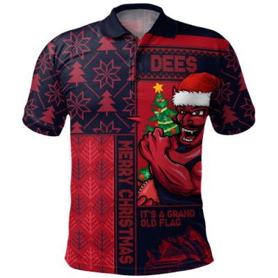 Melbourne Polo Shirt Merry Christmas Knit Style Festive Spirit
