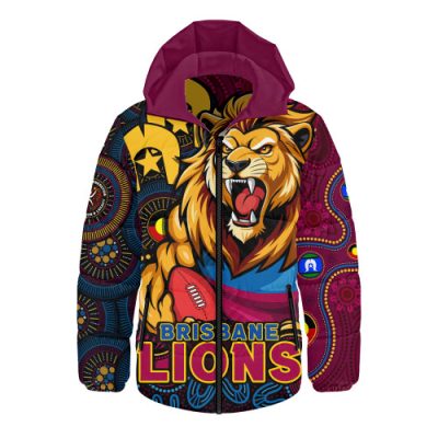 Brisbane Lions Hooded Padded Jacket NAIDOC Spirit Of Country