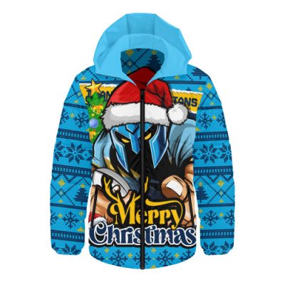 Gold Coast Titans Hooded Padded Jacket Merry Christmas Game Day Knit Style Team Edition