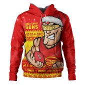 Gold Coast SUNS Hoodie Merry Christmas Down Under Footy Power Style