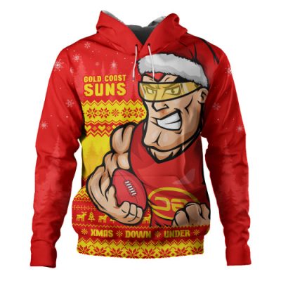 Gold Coast SUNS Hoodie Merry Christmas Down Under Footy Power Style