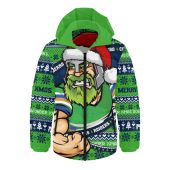 Canberra Raiders Hooded Padded Jacket Ugly Knit Style For Christmas Game Fans