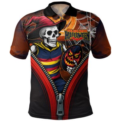 Adelaide Crows Polo Shirt Halloween Night Reaper Zipper