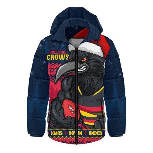 Adelaide Crows Hooded Padded Jacket Merry Christmas Down Under Footy Power Style Adelaide Crows Hooded Padded Jacket Merry Christmas Down Under Footy Power Style