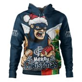 Carlton Hoodie Santa Scoring Touchdown On Christmas Game Day