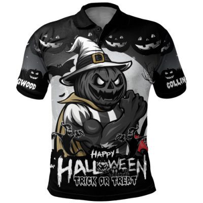 Collingwood Polo Shirt Dark Pumpkin Halloween Spirit