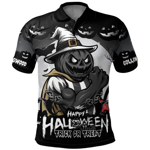Collingwood Polo Shirt Dark Pumpkin Halloween Spirit Collingwood Polo Shirt Dark Pumpkin Halloween Spirit