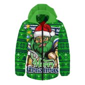 Canberra Raiders Hooded Padded Jacket Merry Christmas Game Day Knit Style Team Edition