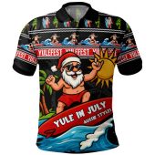 Australia Polo Shirt Santa's Yule Wave Ride