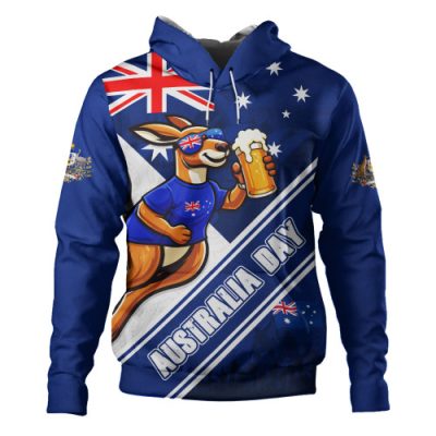Australia Hoodie Australia Day Kangaroo Beer Spirit Of Celebration