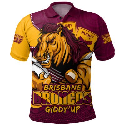 Brisbane Broncos Polo Shirt Battle For Glory Rugby Finals Edition