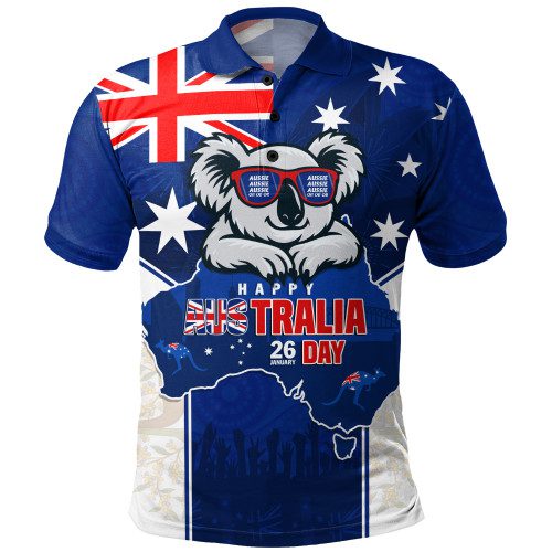 Australia Polo Shirt Australia Day Koala Spirit Blue Flag Celebration Australia Polo Shirt Australia Day Koala Spirit Blue Flag Celebration