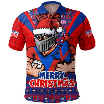 Newcastle Knights Polo Shirt Merry Christmas Festive Spirit Edition