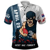 Carlton Polo Shirt Anzac Day Lest We Forget Memorial