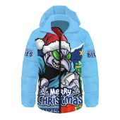 New South Wales Blues Hooded Padded Jacket Santa Scoring Touchdown On Christmas Game Day