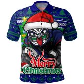 New Zealand Warriors Polo Shirt Merry Christmas Game Day Knit Style Team Edition