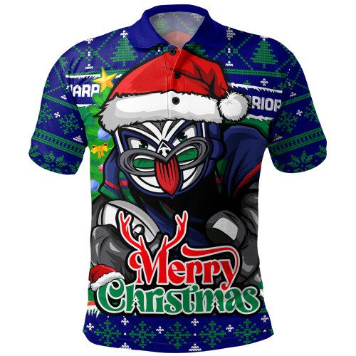 New Zealand Warriors Polo Shirt Merry Christmas Game Day Knit Style Team Edition New Zealand Warriors Polo Shirt Merry Christmas Game Day Knit Style Team Edition