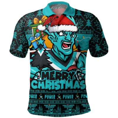 Port Adelaide Polo Shirt Festive Holiday Merry Christmas Vibe
