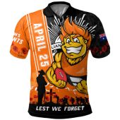 GWS GIANTS Polo Shirt Anzac Day Lest We Forget Memorial