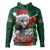 South Sydney Rabbitohs Hoodie Santa Scoring Touchdown On Christmas Game Day