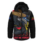Adelaide Crows Hooded Padded Jacket ANZAC Inspired Football Fan Memorial Design