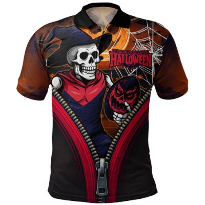 Melbourne Polo Shirt Halloween Night Reaper Zipper