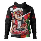 St Kilda Hoodie Santa Scoring Touchdown On Christmas Game Day