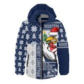Sydney Roosters Hooded Padded Jacket Christmas Magic Knit Style Winter Glow