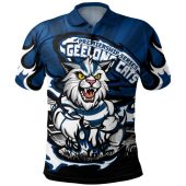Geelong Cats Polo Shirt Premiership Series Flame Edition