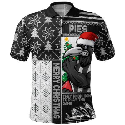 Collingwood Polo Shirt Merry Christmas Knit Style Festive Spirit