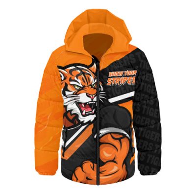 Wests Tigers Hooded Padded Jacket Defend The Pride