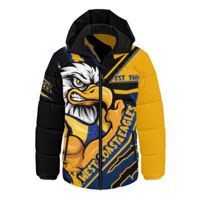 West Coast Eagles Hooded Padded Jacket Battlefield Glory Gear