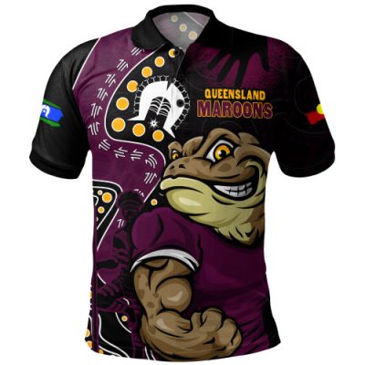 Queensland Maroons Polo Shirt NAIDOC Indigenous Warrior Spirit
