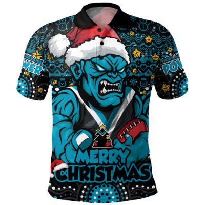 Port Adelaide Polo Shirt Ugly Christmas Knit Patterns Vintage Jersey